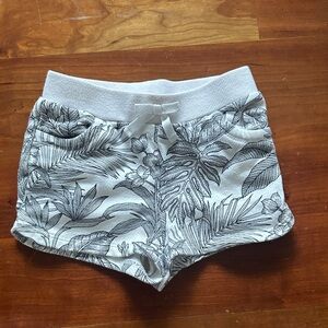 Janie and Jack White and Black Tropical Print Shorts